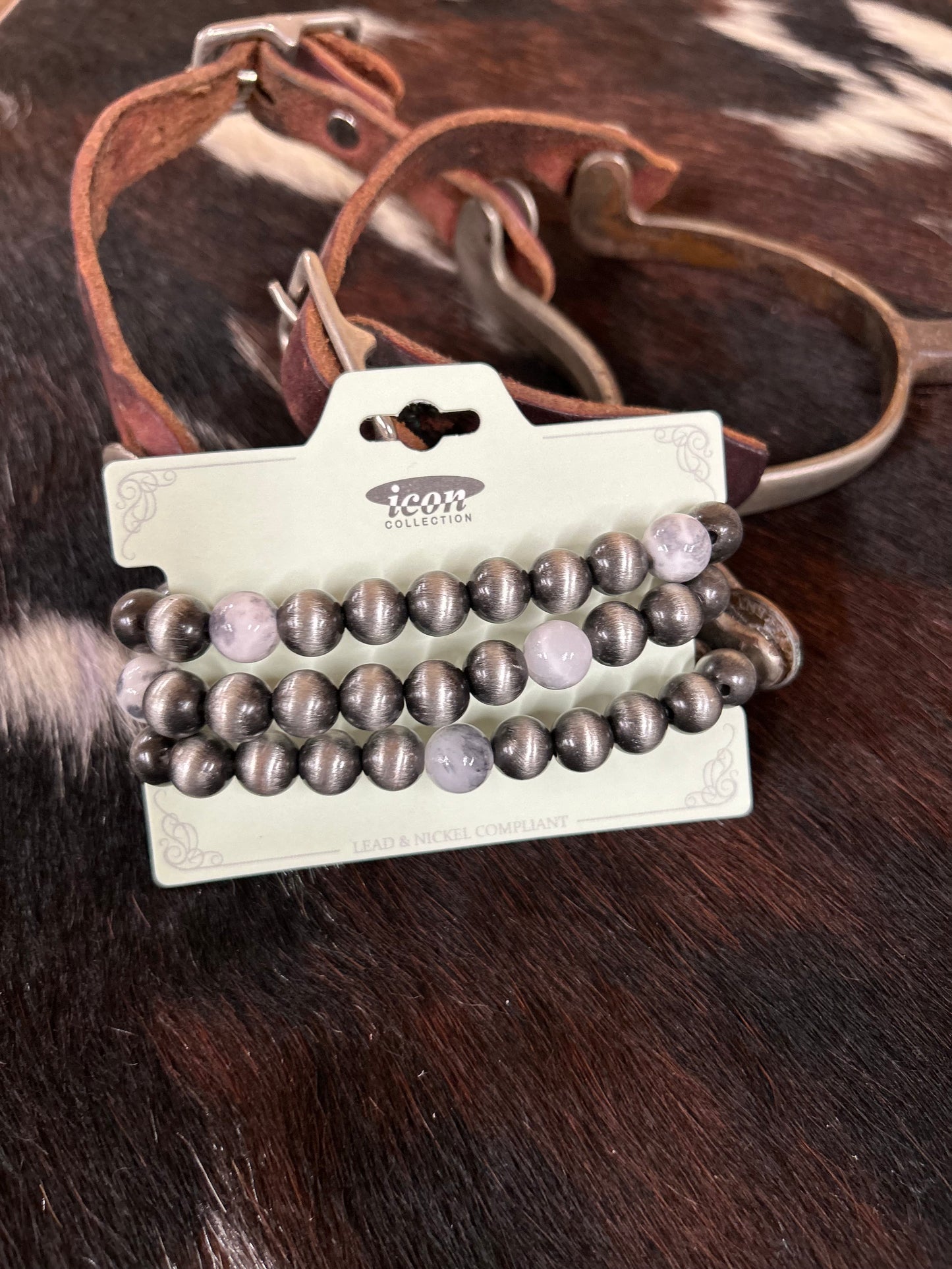 Odessa Silvertone and Black Bracelets - Sweetwater Boutique