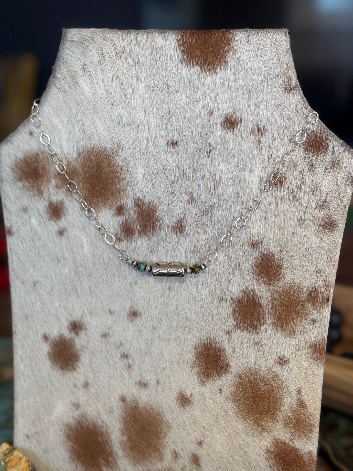 #002 Barrel Bead Chain Necklace