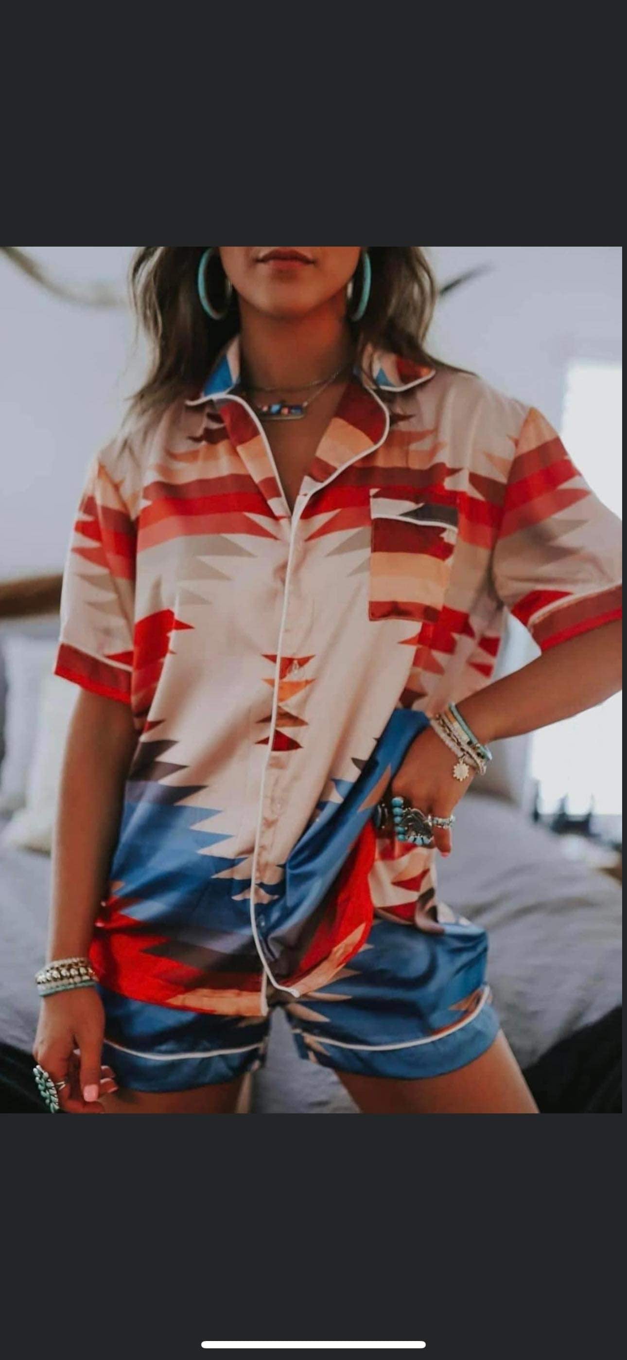 Aztec Print Pajamas/Short Set