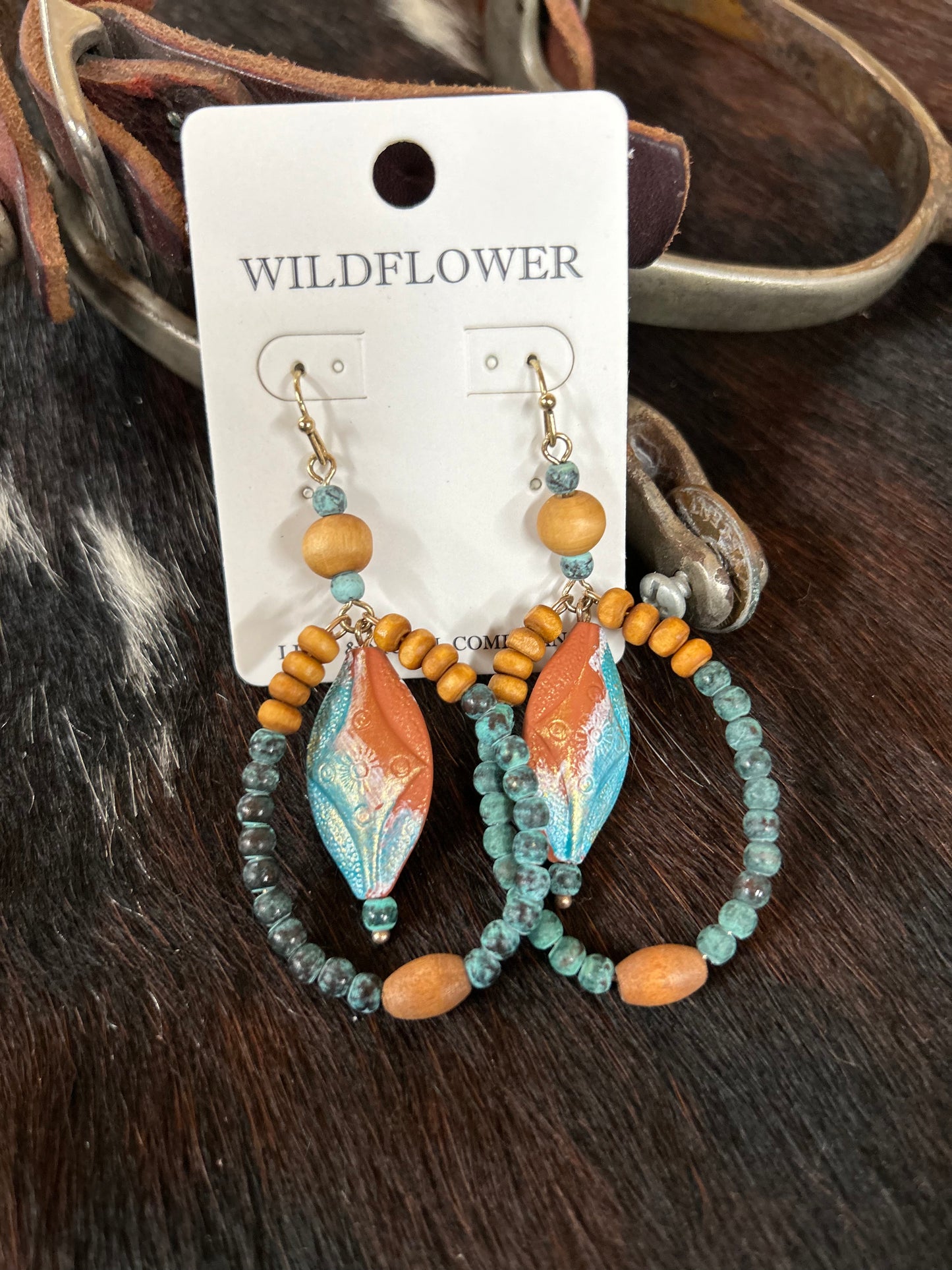 Amelia Patina Bead Teardrop Hoops - Sweetwater Boutique