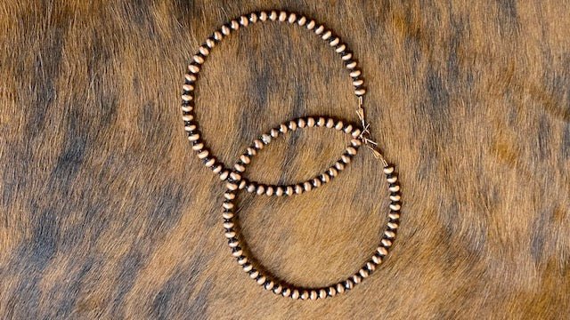 3.5" Jumbo Navajo Pearl Hoops - Sweetwater Boutique
