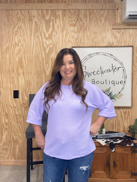 3/4 Sleeve Waffle Shirt (2 colors)