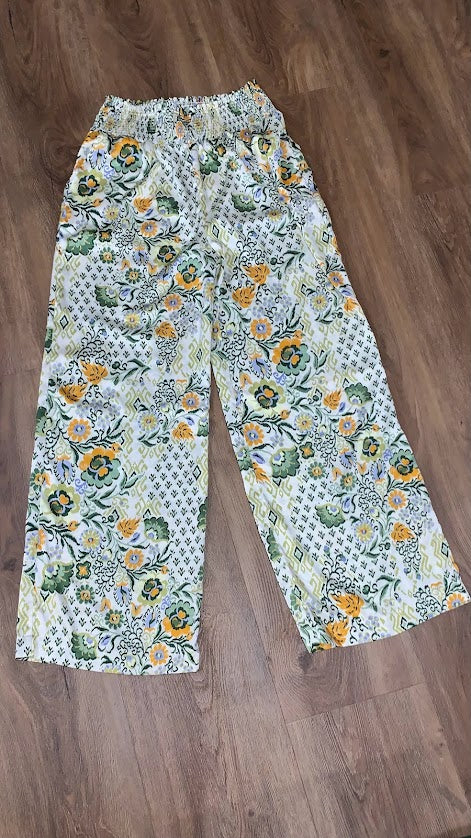 Cream Multi Pants - Sweetwater Boutique