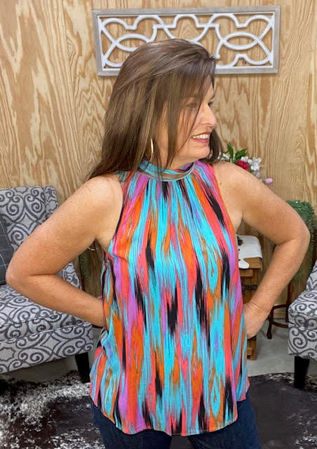 Multi - Sleeveless Dress Shirt - Sweetwater Boutique