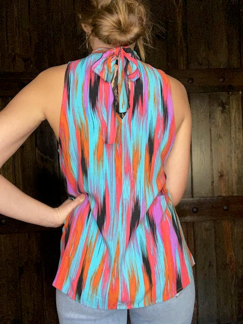 Multi - Sleeveless Dress Shirt - Sweetwater Boutique