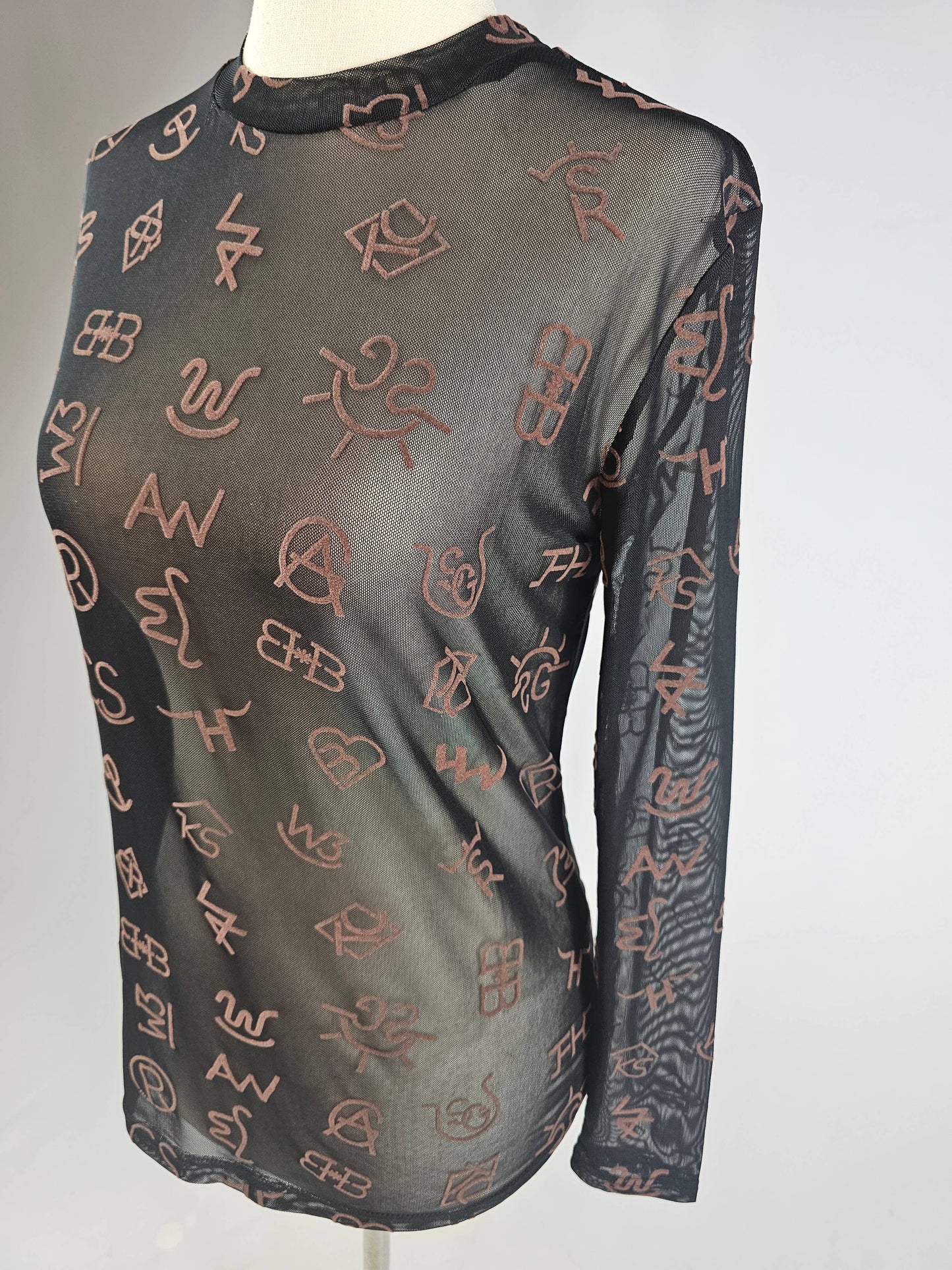 MK474 Branded 3D Print Mesh Top - Black
