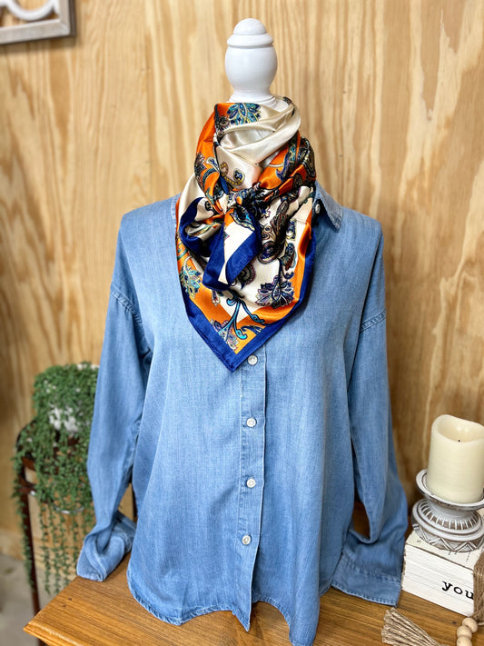 Orange/ Blue Wild Rag - Sweetwater Boutique 