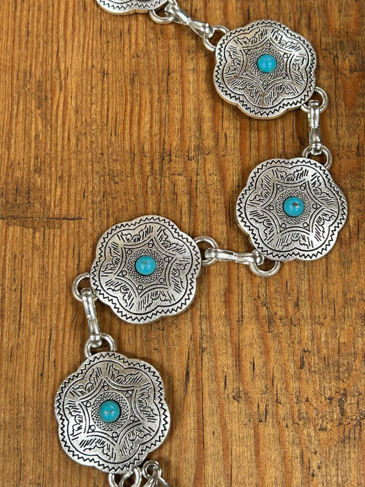 Tooled Concho Belt - Sweetwater Boutique 