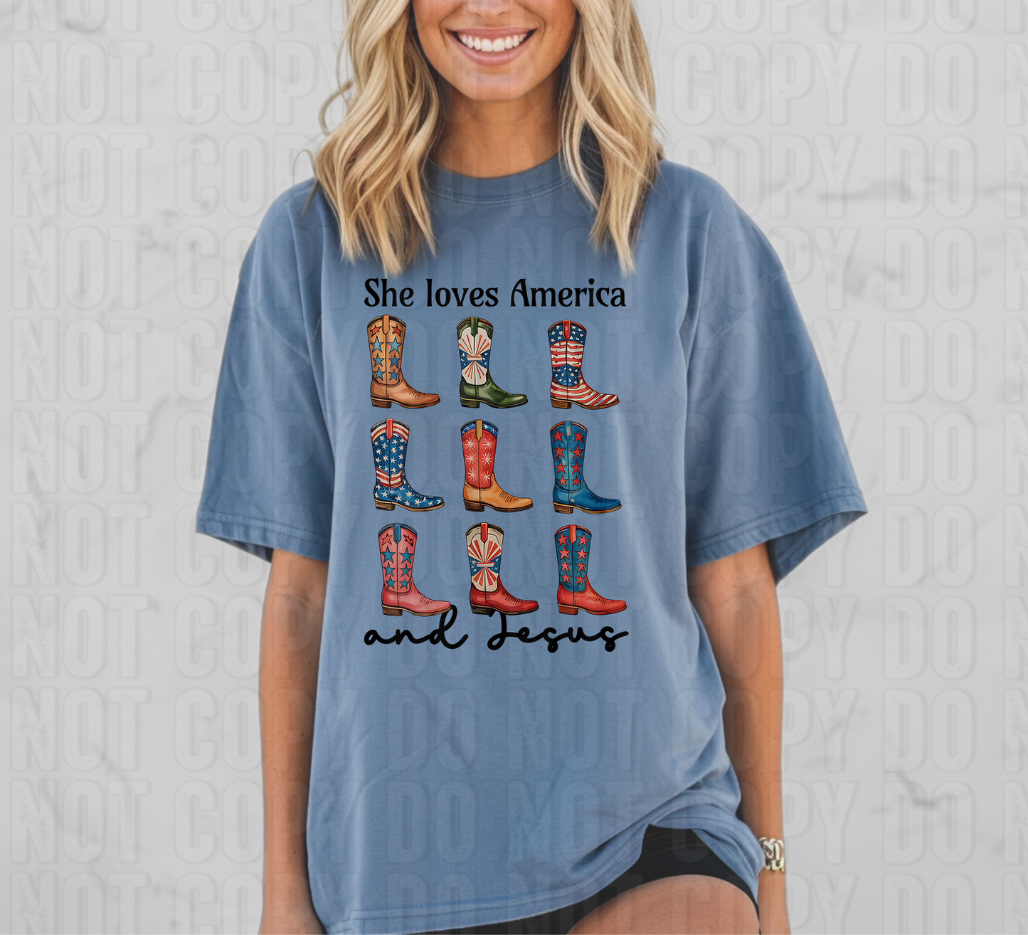 She Loves America And Jesus DTF Transfer