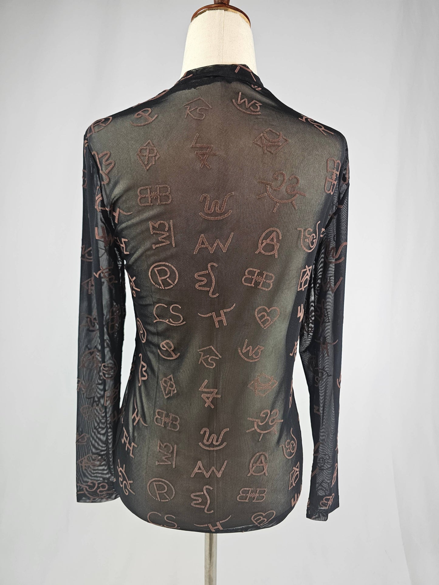 MK474 Branded 3D Print Mesh Top - Black