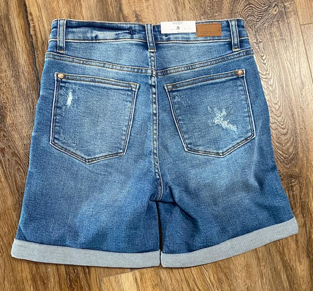 High Waisted Mid-Length Destroyed Shorts - Judy Blue - Sweetwater Boutique 