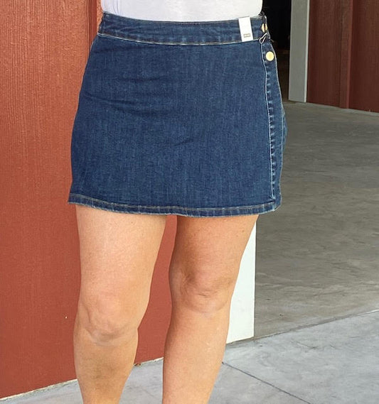 High Waist Clean Wash Denim Skort - Judy Blue - Sweetwater Boutique 
