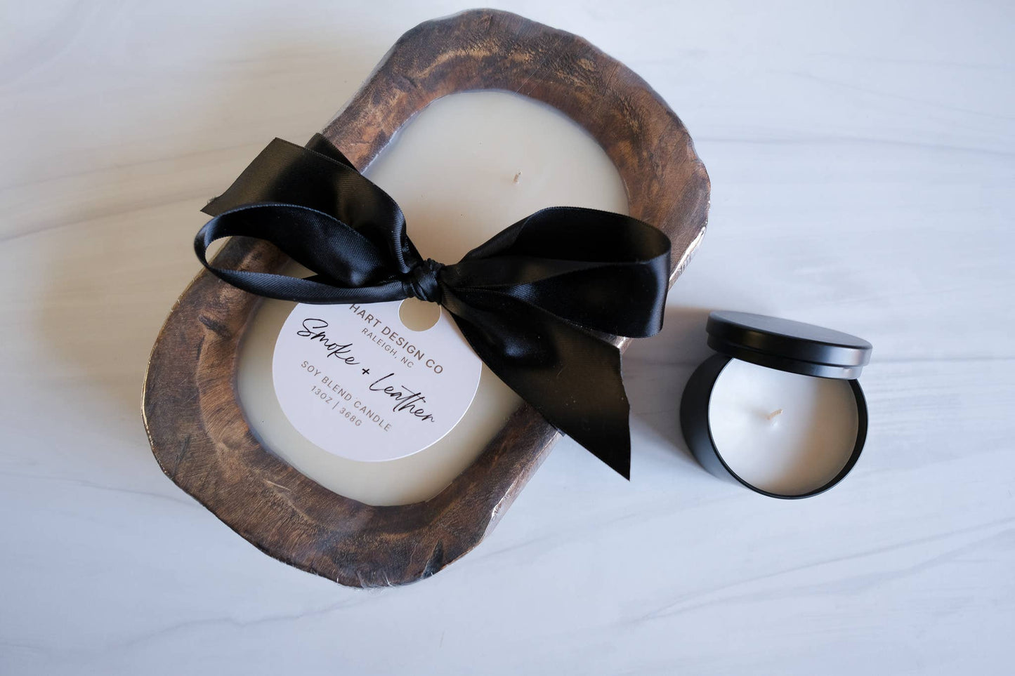 Smoke + Leather Candle